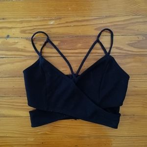 Charlotte Russe black strappy crop top